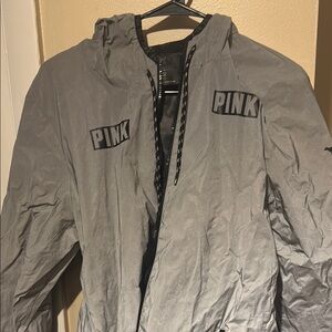 PINK Gray Windbreaker Jacket